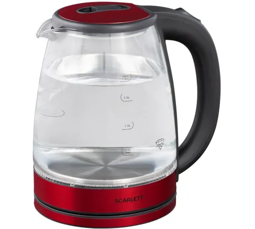 Чайник электрический Scarlett SC-EK27G65 красный/черный, 1800 Вт, 1.8 л Чайник электрический Scarlett SC-EK27G65 красный/черный, 1800 Вт, 1.8 л