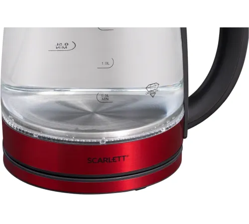 Чайник электрический Scarlett SC-EK27G65 красный/черный, 1800 Вт, 1.8 л Чайник электрический Scarlett SC-EK27G65 красный/черный, 1800 Вт, 1.8 л