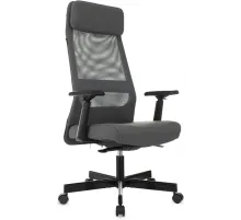 Кресло руководителя Бюрократ T-995 серый TW-04 Neo Grey сетка/ткань крестов. металл черный