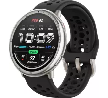 Смарт-часы Amazfit Active 2R A2437 43.9мм 1.32" AMOLED корп.серебристый рем.черный разм.брасл.:135-195мм (6970100377712)