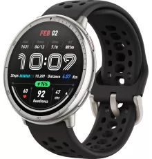 Смарт-часы Amazfit Active 2R A2437 43.9мм 1.32" AMOLED корп.серебристый рем.черный разм.брасл.:135-195мм (6970100377712)