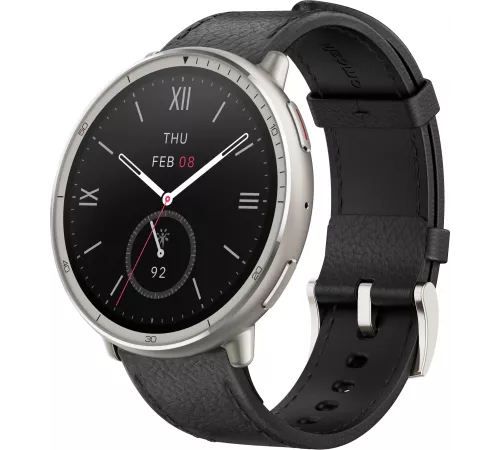 Смарт-часы Amazfit Active 2R A2437 Premium 43.9мм 1.32" AMOLED корп.серебристый рем.черный разм.брасл.:150-210мм (1746931)