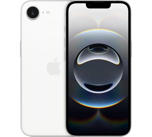 Смартфон Apple A3409 iPhone 16e 128Gb белый моноблок 3G 4G 1Sim 6.1" 1170x2532 iOS 18 48Mpix 802.11 a/b/g/n/ac/ax NFC GPS Protect