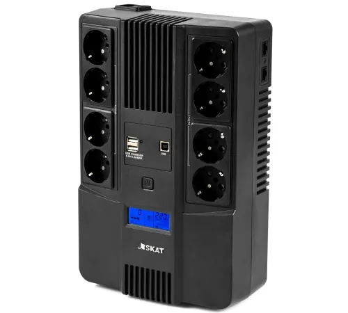Источник бесперебойного питания Бастион SKAT-UPS 800-AID-IN-1x9-8 480Вт 800ВА черный Источник бесперебойного питания Бастион SKAT-UPS 800-AID-IN-1x9-8 480Вт 800ВА черный