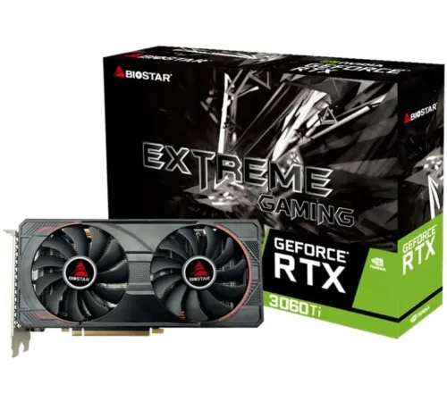 Видеокарта Biostar PCI-E RTX3060Ti-LHR NVIDIA GeForce RTX 3060Ti 8Gb 256bit GDDR6 1410/14000 HDMIx1 DPx3 HDCP Ret