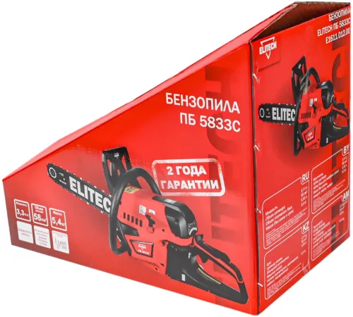 Бензопила Elitech ПБ 5833C (E1611.012.00) 2400Вт 3.3л.с. дл.шины:18" (45cm) (205454) Бензопила Elitech ПБ 5833C (E1611.012.00) 2400Вт 3.3л.с. дл.шины:18" (45cm) (205454)