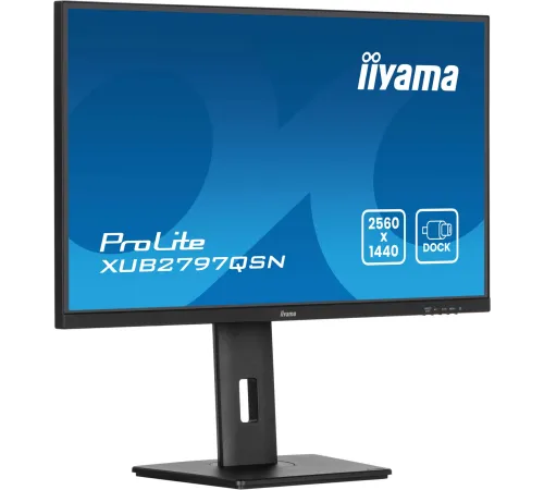 Монитор Iiyama 27" ProLite XUB2797QSN-B2 черный IPS LED 16:9 HDMI M/M матовая HAS Piv 1300:1 300cd 178гр/178гр 2560x1440 100Hz DP Quad HD 2K (1440p) USB 6.1кг