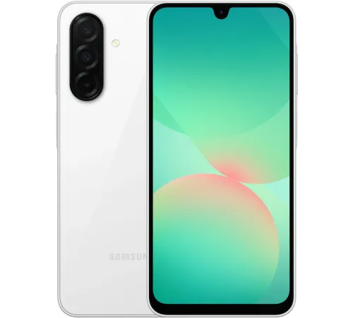 Смартфон Samsung SM-A266B Galaxy A26 5G 128Gb 6Gb белый моноблок 3G 4G 2Sim 6.7" 1080x2340 Android 15 50Mpix 802.11 a/b/g/n/ac NFC GPS GSM900/1800 GSM1900 TouchSc Protect microSD max2048Gb