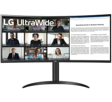 Монитор LG 34" UltraWide 34WR55QK-B черный VA LED 5ms 21:9 HDMI матовая HAS 300cd 178гр/178гр 3440x1440 100Hz DP Ultra WQHD USB 6.9кг
