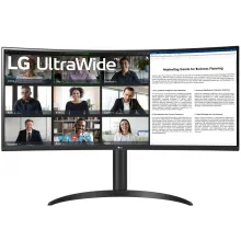 Монитор LG 34" UltraWide 34WR55QK-B черный VA LED 5ms 21:9 HDMI матовая HAS 300cd 178гр/178гр 3440x1440 100Hz DP Ultra WQHD USB 6.9кг