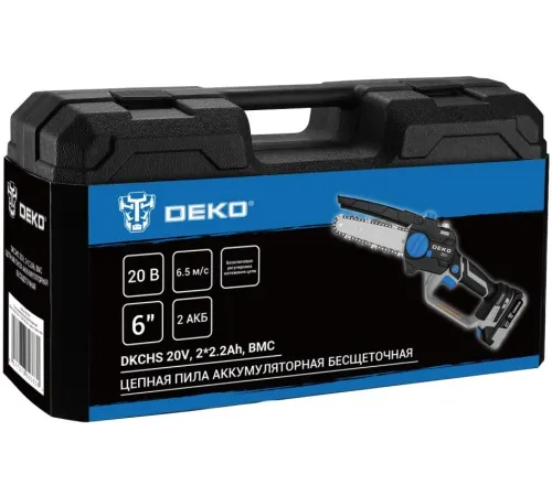 Цепная пила Deko DKCHS 20V, 6 20Вт дл.шины:6" (15cm) (083-2014) Цепная пила Deko DKCHS 20V, 6 20Вт дл.шины:6" (15cm) (083-2014)
