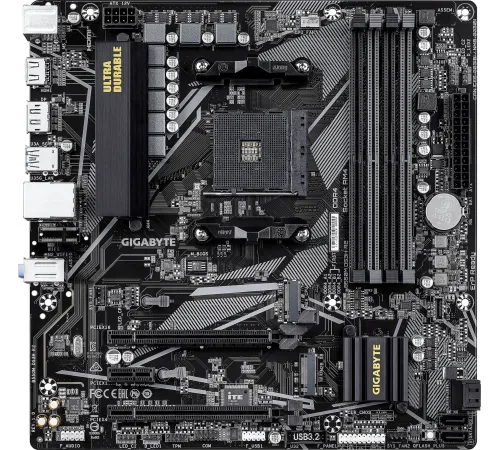 Материнская плата Gigabyte B550M DS3H R2 Soc-AM4 AMD B550 4xDDR4 mATX AC`97 8ch(7.1) GbLAN RAID+HDMI+DP