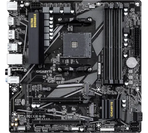 Материнская плата Gigabyte B550M DS3H AC R2 Soc-AM4 AMD B550 4xDDR4 mATX AC`97 8ch(7.1) GbLAN RAID+HDMI+DP