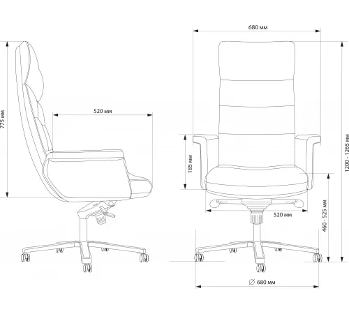 Кресло руководителя Cactus CS-LGR-DUBLIN темно-серый сиденье темно-серый кожа крестов. алюминий