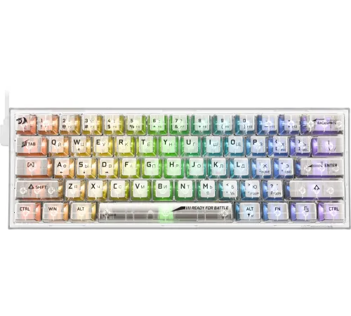 Игровая клавиатура Redragon Fizz прозрачно-белая 71736 (USB,+ICE, 61 кл., RGB подсветка)