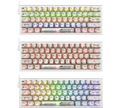 Игровая клавиатура Redragon Fizz прозрачно-белая 71736 (USB,+ICE, 61 кл., RGB подсветка)
