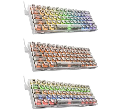 Игровая клавиатура Redragon Fizz прозрачно-белая 71736 (USB,+ICE, 61 кл., RGB подсветка)