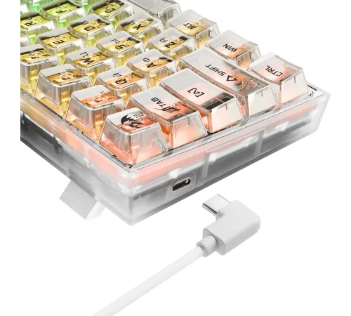 Игровая клавиатура Redragon Fizz прозрачно-белая 71736 (USB,+ICE, 61 кл., RGB подсветка)