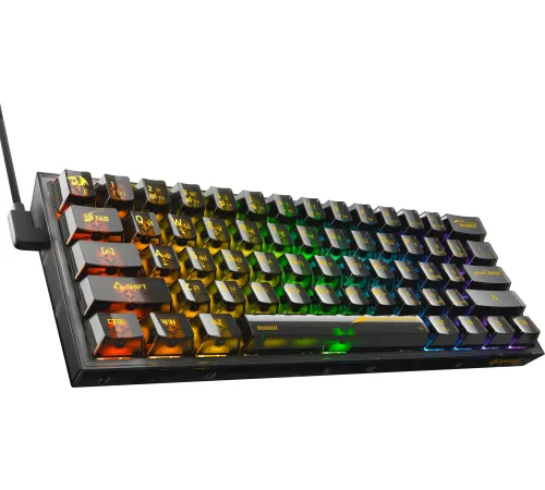 Игровая клавиатура Redragon Fizz прозрачно-чёрная 71737 (USB, +ICE, 61 кл., RGB подсветка)
