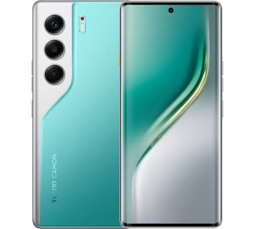 Смартфон Tecno Camon 40 Pro 5G 256Gb 12Gb зеленый моноблок 3G 4G 6.78" Android 14 50Mpix 802.11 a/b/g/n/ac NFC GPS GSM900/1800 GSM1900 Protect
