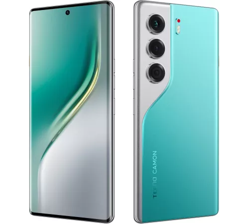 Смартфон Tecno Camon 40 Pro 5G 256Gb 12Gb зеленый моноблок 3G 4G 6.78" Android 14 50Mpix 802.11 a/b/g/n/ac NFC GPS GSM900/1800 GSM1900 Protect