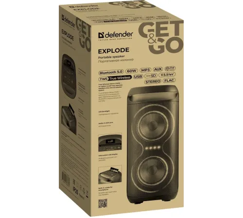Портативная колонка Defender Explode 60Вт 65086 Портативная колонка Defender Explode 60Вт 65086