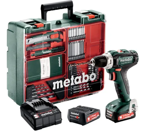 Дрель-шуруповерт Metabo PowerMaxx BS 12 Set аккум. патрон:быстрозажимной (кейс в комплекте) (601036870)