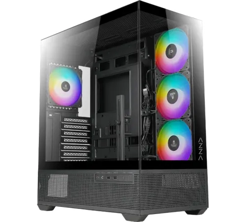 Корпус Azza TIARA черный без БП ATX 4x120mm 2xUSB3.0 1xUSB3.1 audio bott PSU Корпус Azza TIARA черный без БП ATX 4x120mm 2xUSB3.0 1xUSB3.1 audio bott PSU