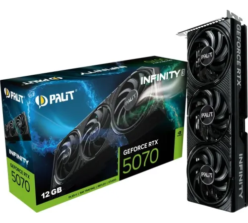 Видеокарта  Palit RTX5070 INFINITY3  12GB  GDDR7 192b, HDMI DPx3  (NE75070019K9-GB2050S)  RET