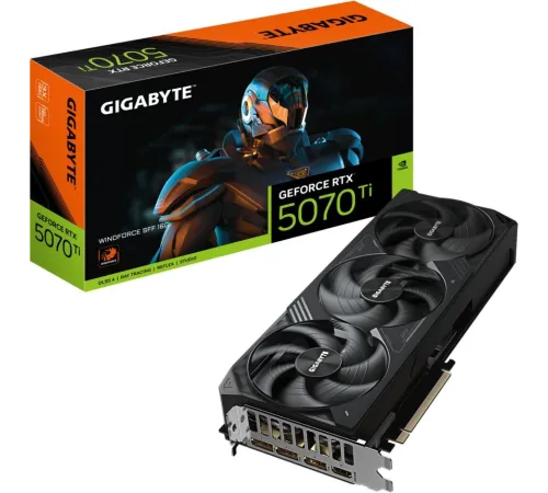 Видеокарта Gigabyte PCI-E GV-N507TWF3-16GD 1.0 NVIDIA GeForce RTX 5070TI 16Gb 256bit GDDR7 2452/28000 HDMIx1 DPx3 HDCP Ret