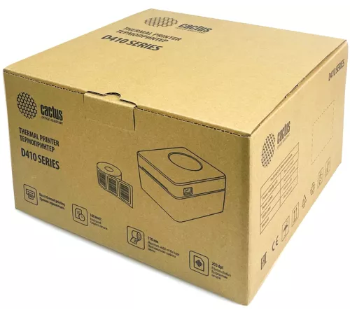 Термопринтер Cactus CS-TP-D410U-W 203dpi 160мм/с/USB для печ.этик. белый