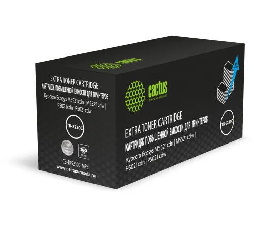 Картридж лазерный Cactus CS-TK5230C-MPS голубой (4400стр.) для Kyocera Ecosys M5521cdn/M5521cdw/P5021cdn/P5021cdw