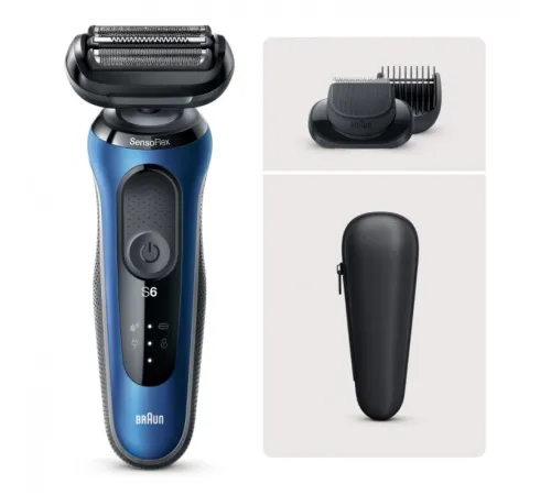 Бритва сетчатая Braun Series 6 61-B1500s реж.эл.:3 питан.:аккум. синий/черный Бритва сетчатая Braun Series 6 61-B1500s реж.эл.:3 питан.:аккум. синий/черный