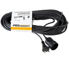 Удлинитель силовой PROconnect PROc-Uc (11-7115) 2x0.75кв.мм 1розет. 20м ПВС 6A без катушки черный