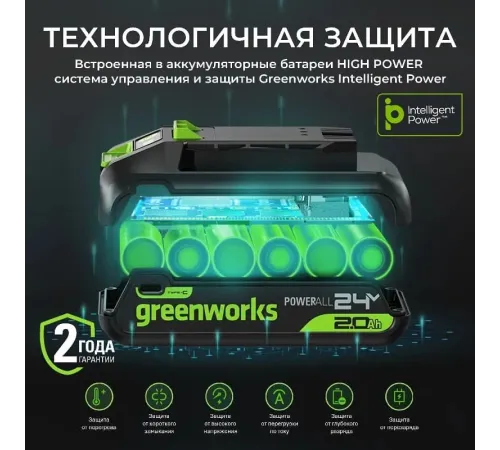 Greenworks Аккумулятор High Power G24HP2, {24V, 2 А.ч}  [2957707]