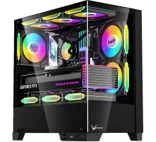 Корпус Formula Crystal Z1M Plus FR черный без БП mATX 5x120mm 2xUSB3.0 1xUSB3.1 audio bott PSU