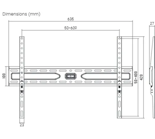 Кронштейн для телевизора Ultramounts UM820 черный 37"-86" макс.40кг настенный фиксированный
