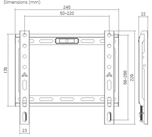 Кронштейн для телевизора Ultramounts UM821 черный 13"-43" макс.45кг настенный фиксированный Кронштейн для телевизора Ultramounts UM821 черный 13"-43" макс.45кг настенный фиксированный