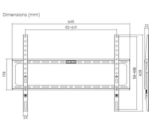 Кронштейн для телевизора Ultramounts UM823 черный 37"-86" макс.45кг настенный фиксированный Кронштейн для телевизора Ultramounts UM823 черный 37"-86" макс.45кг настенный фиксированный