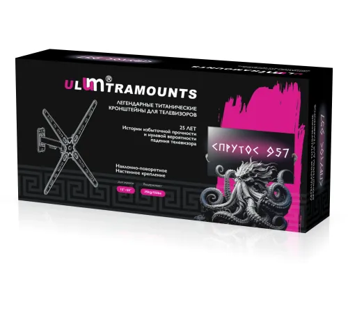 Кронштейн для телевизора Ultramounts UM957 черный 13"-55" макс.25кг настенный поворот и наклон Кронштейн для телевизора Ultramounts UM957 черный 13"-55" макс.25кг настенный поворот и наклон