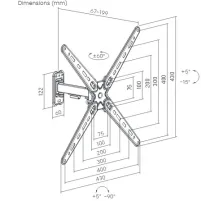 Кронштейн для телевизора Ultramounts UM957 черный 13"-55" макс.25кг настенный поворот и наклон