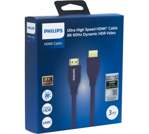 Кабель аудио-видео Philips 8K 60 Гц Ultra HD HDMI/HDMI 3м. позолоч.конт. серый (SWV7130C/56) Кабель аудио-видео Philips 8K 60 Гц Ultra HD HDMI/HDMI 3м. позолоч.конт. серый (SWV7130C/56)