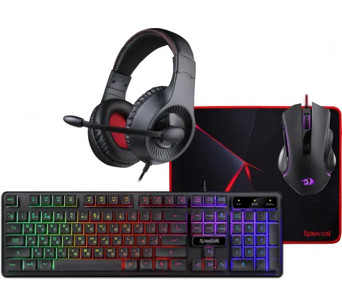 Игровой набор клавиатура + мышь + коврик + гарнитура Redragon S137 RU 72335