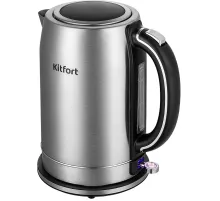 Чайник электрический Kitfort КТ-6175 1.7л. 2200Вт серебристый/черный корпус: металл/пластик