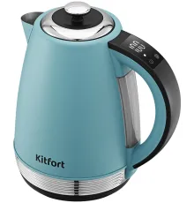 Чайник электрический Kitfort КТ-6720 1.7л. 2200Вт голубой/черный корпус: металл/пластик