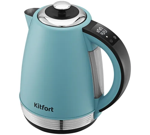 Чайник электрический Kitfort КТ-6720 1.7л. 2200Вт голубой/черный корпус: металл/пластик