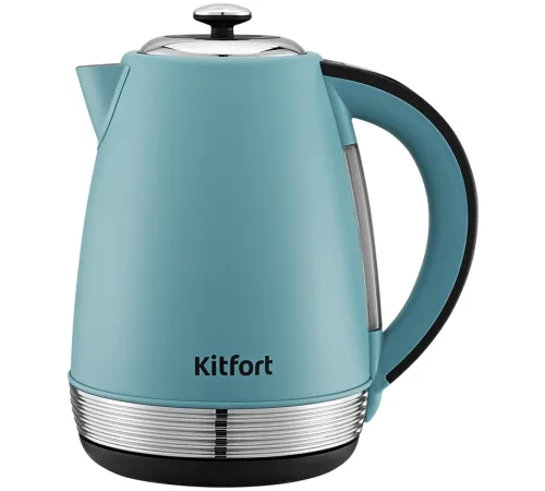 Чайник электрический Kitfort КТ-6720 1.7л. 2200Вт голубой/черный корпус: металл/пластик
