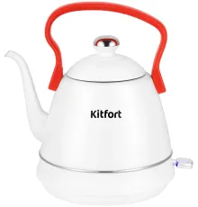 Чайник электрический Kitfort КТ-6793 1л. 1500Вт белый/красный корпус: металл