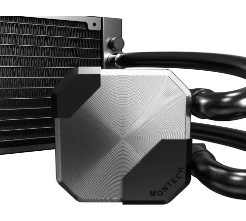 Система водяного охлаждения Montech HyperFlow Silent 360 Soc-AM5/AM4/1200/1700/1851 черный 4-pin 24.8dB Al 360W Ret (HS360BK)