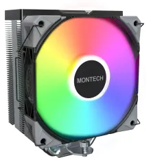 Устройство охлаждения(кулер) Montech NX400 ARGB Soc-AM5/AM4/1200/1700/1851 черный 4-pin 34.17dB Al+Cu 220W Ret (NX400ARGBBK)